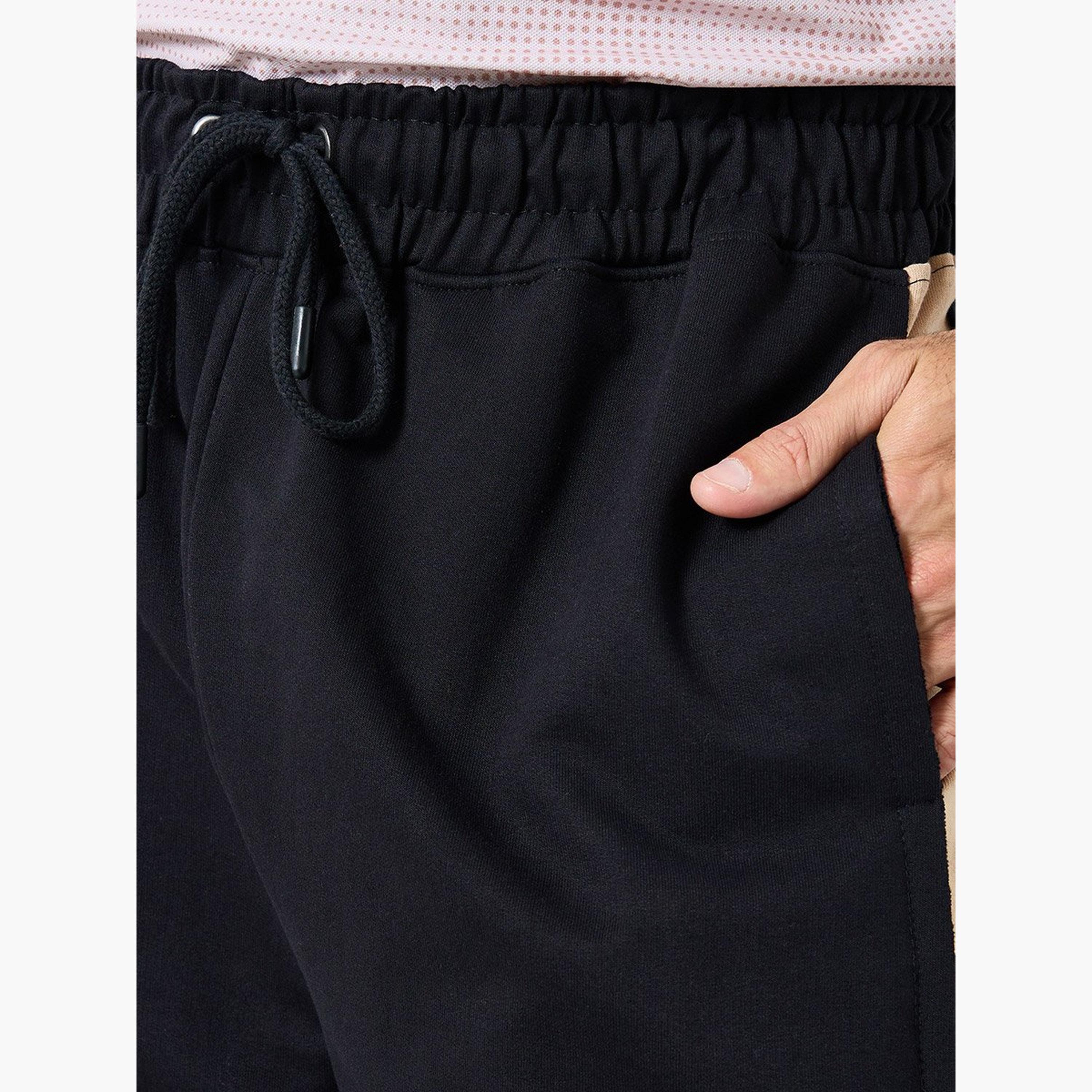 Styli Men Black Terry Joggers with Side Stripe-men-clothing-sportswearandactivewear-bottoms-joggers-image-3
