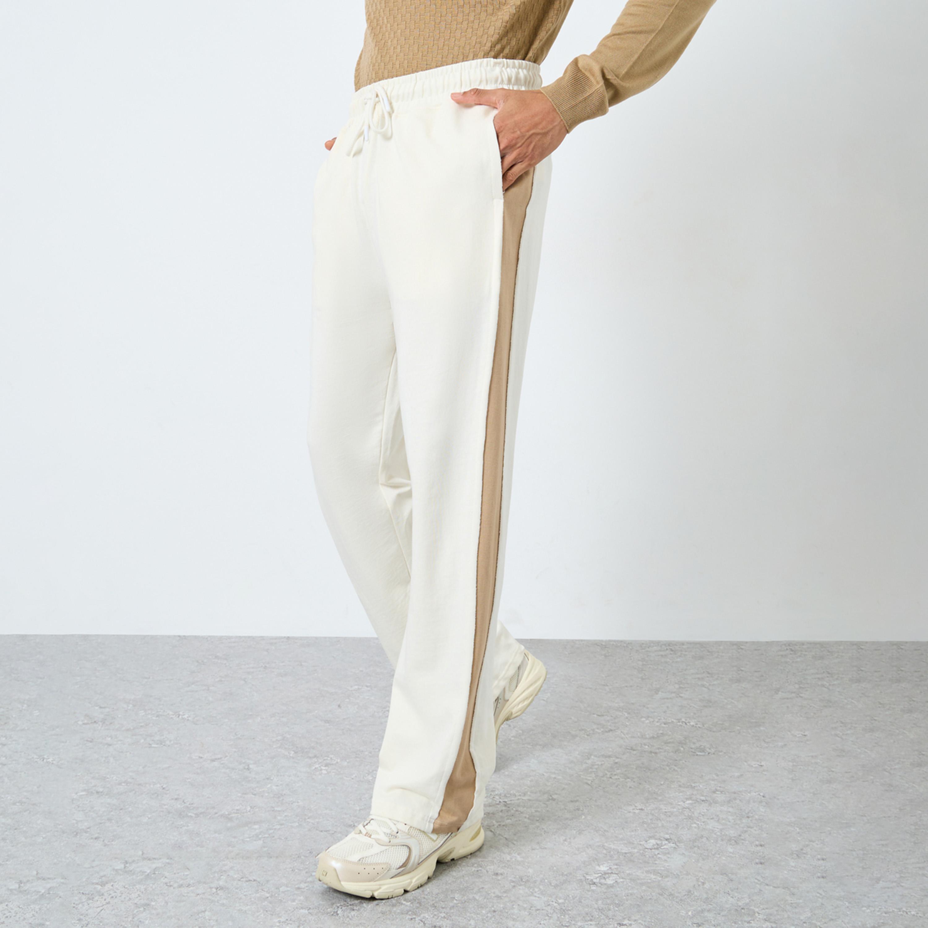 Styli Men Cream Side Panel Oversized Joggers-men-clothing-bottoms-joggers-image-1