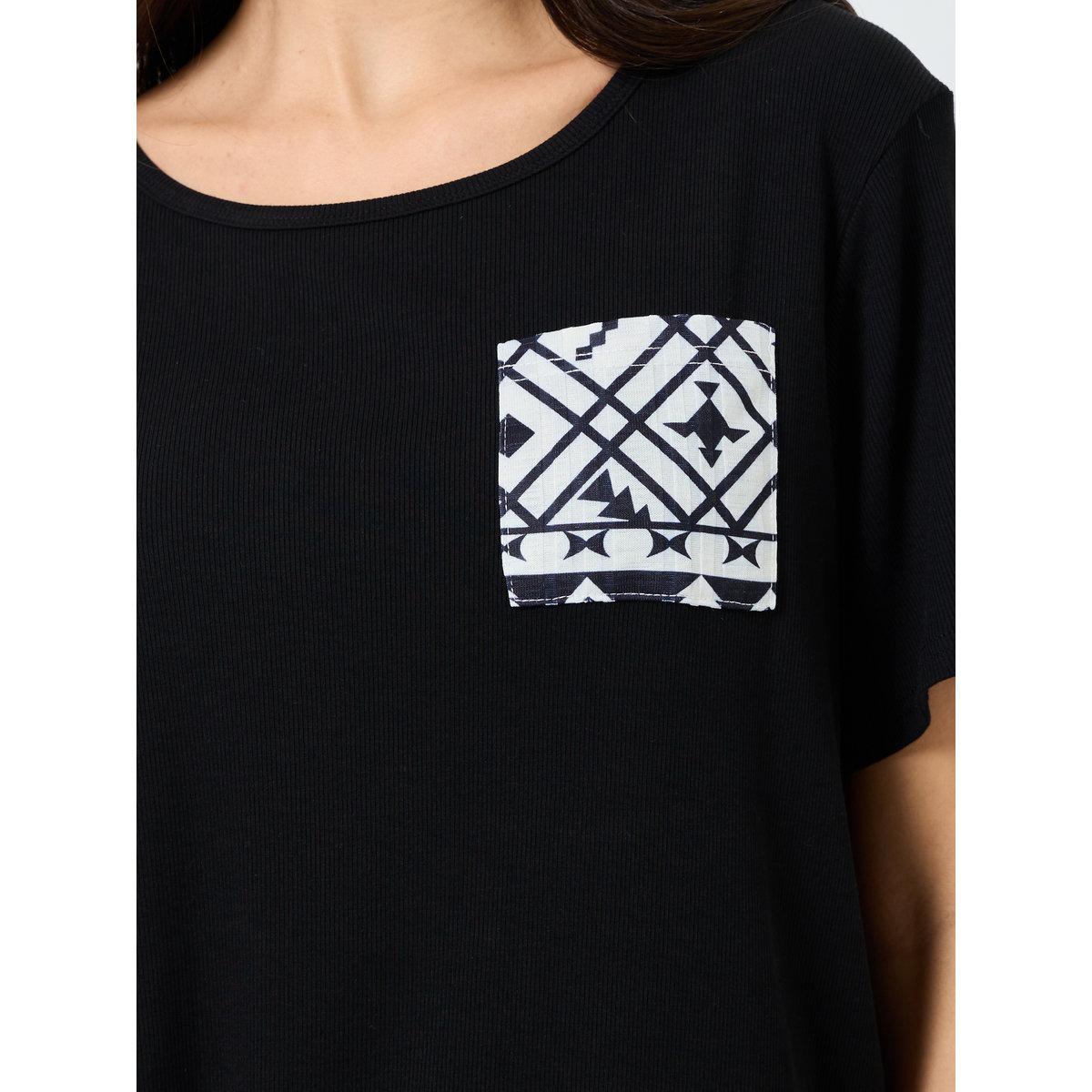 Styli Graphic Pocket Detail T-Shirt and Pyjama Set-women-clothing-nightwear-pyjamas-longsets-image-3
