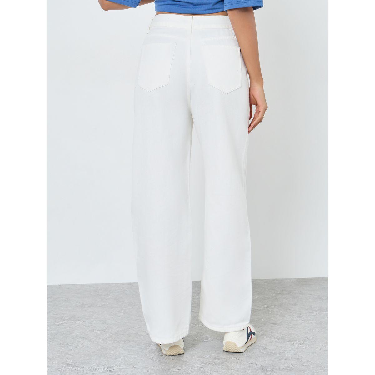 بنطال جينز سادة بقصة مريحة وخصر متوسط-women-clothing-bottoms-jeans-image-4