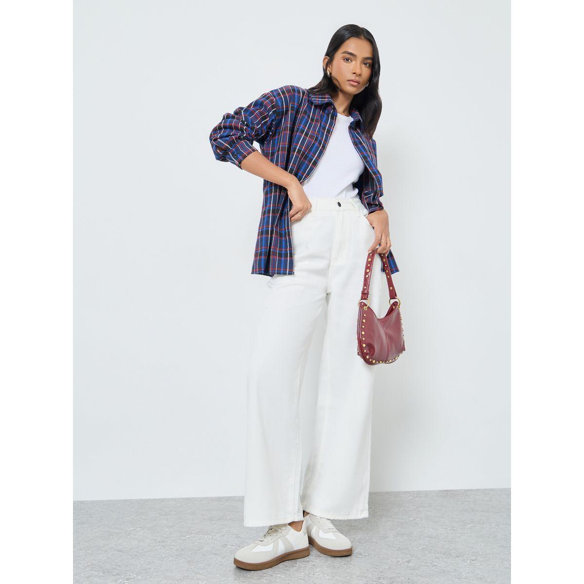 Styli Solid Mid Rise Wide Leg Jeans-women-clothing-bottoms-jeans-image-1