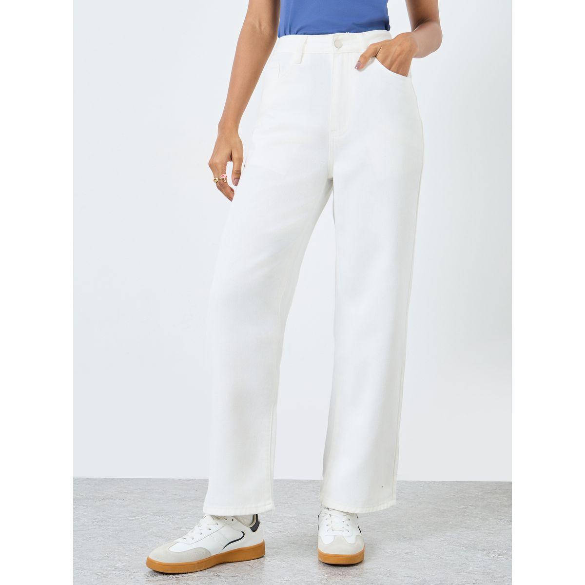 بنطال جينز سادة بقصة مريحة وخصر متوسط-women-clothing-bottoms-jeans-image-2