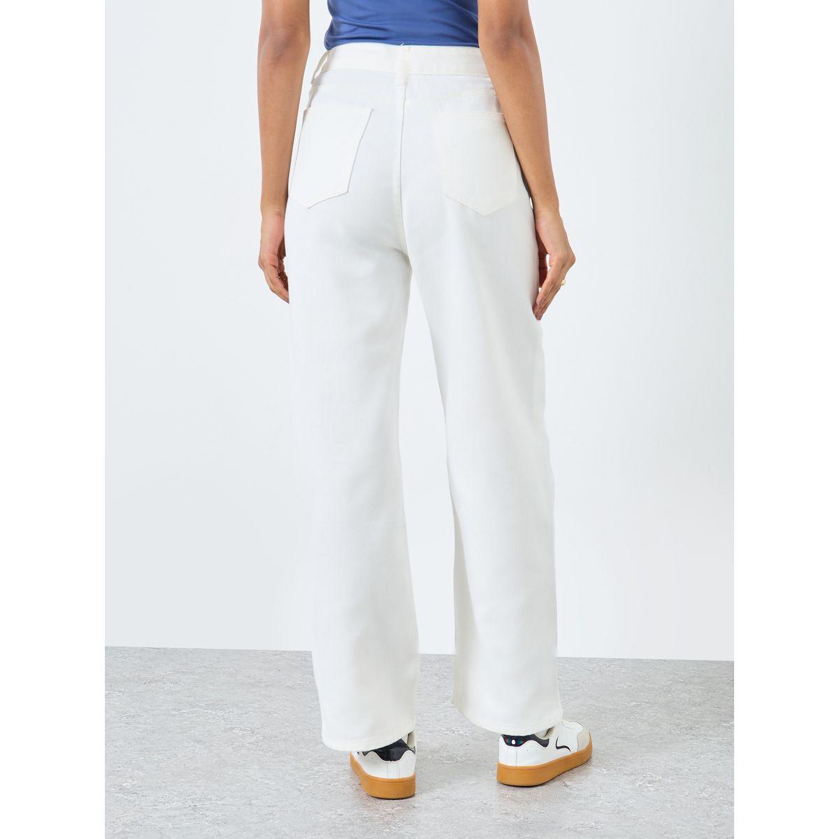 بنطال جينز سادة بقصة مريحة وخصر متوسط-women-clothing-bottoms-jeans-image-4