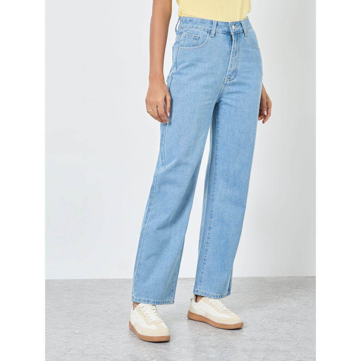 Styli Solid Mid Rise Wide Leg Jeans-women-clothing-bottoms-jeans-image-2