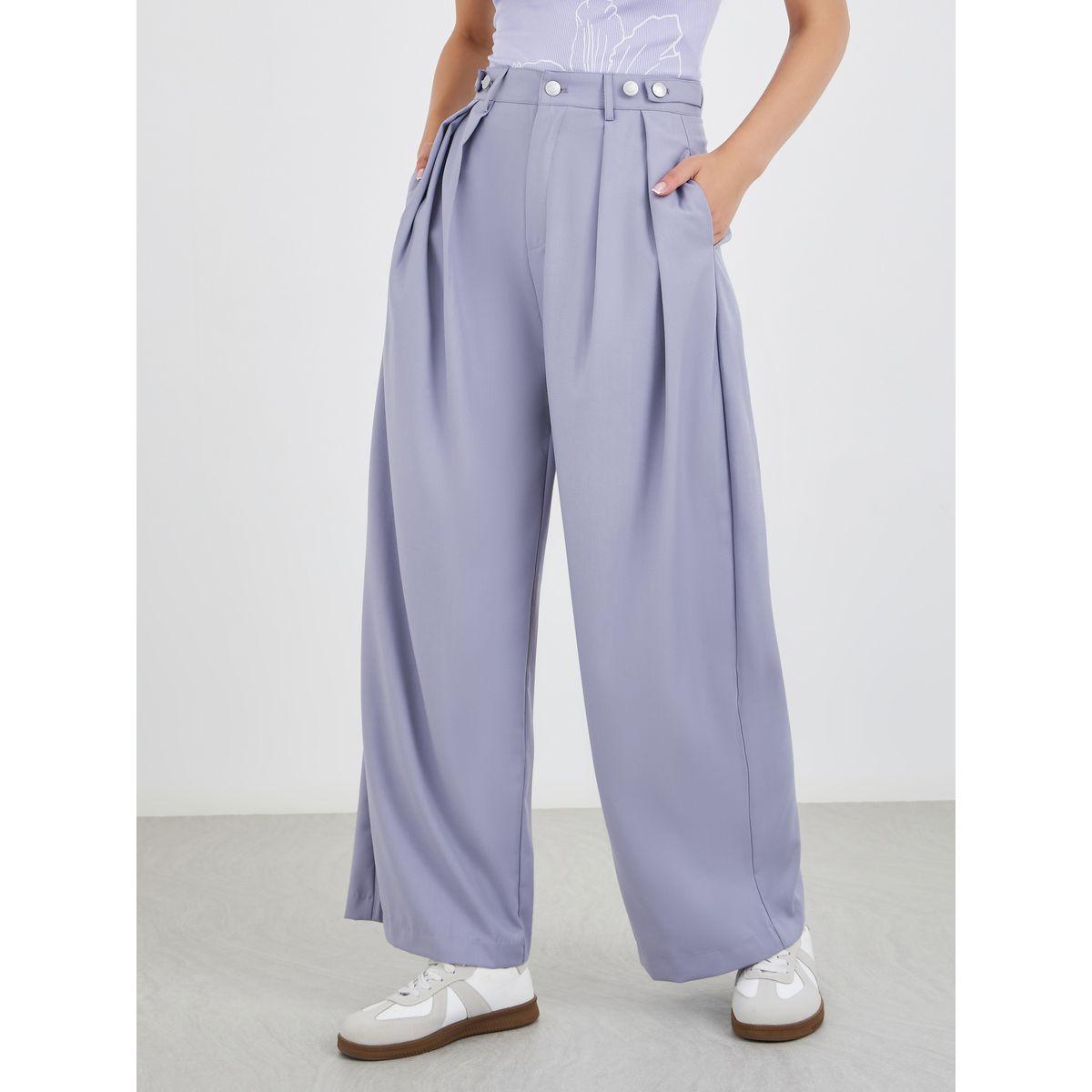بنطال سادة بقصة أرجل واسعة-women-clothing-bottoms-trousers-image-3
