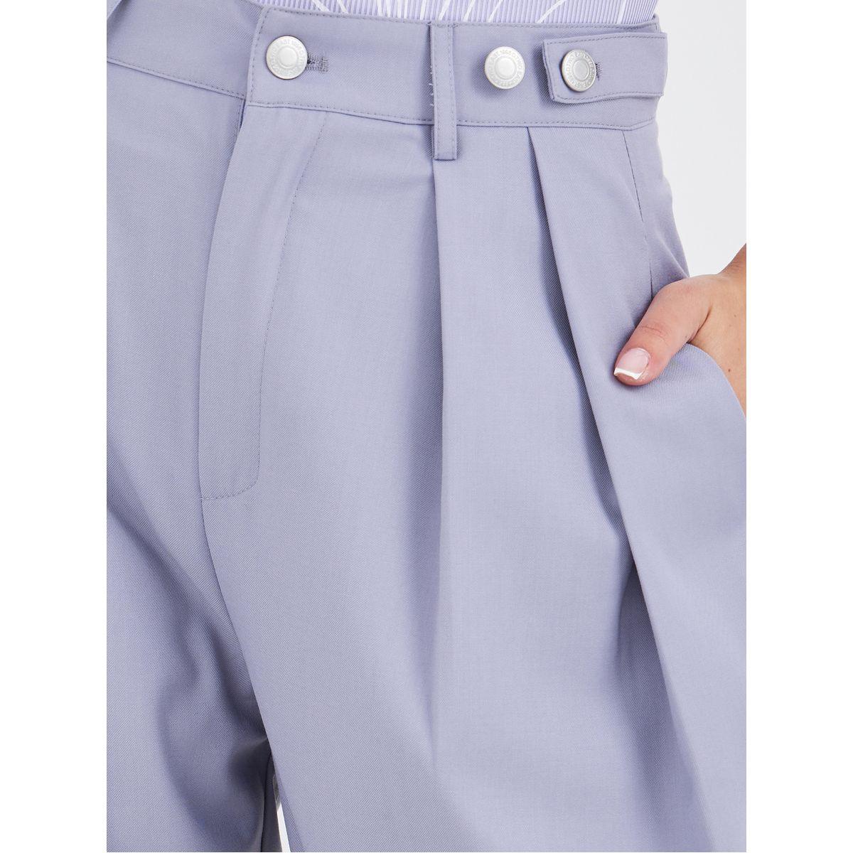 Styli Solid Wide Leg Pleated Pants-women-clothing-bottoms-trousers-image-3
