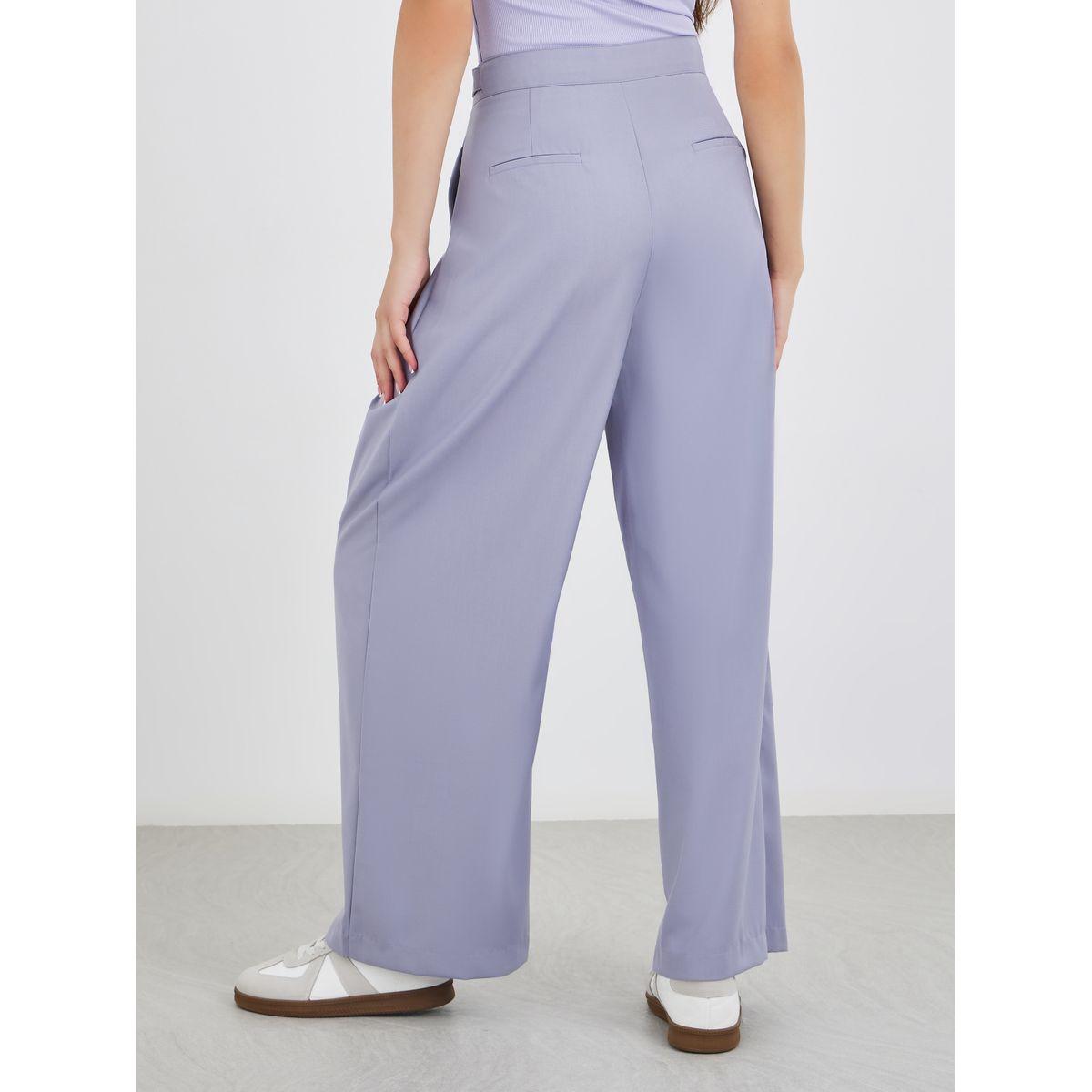 بنطال سادة بقصة أرجل واسعة-women-clothing-bottoms-trousers-image-1