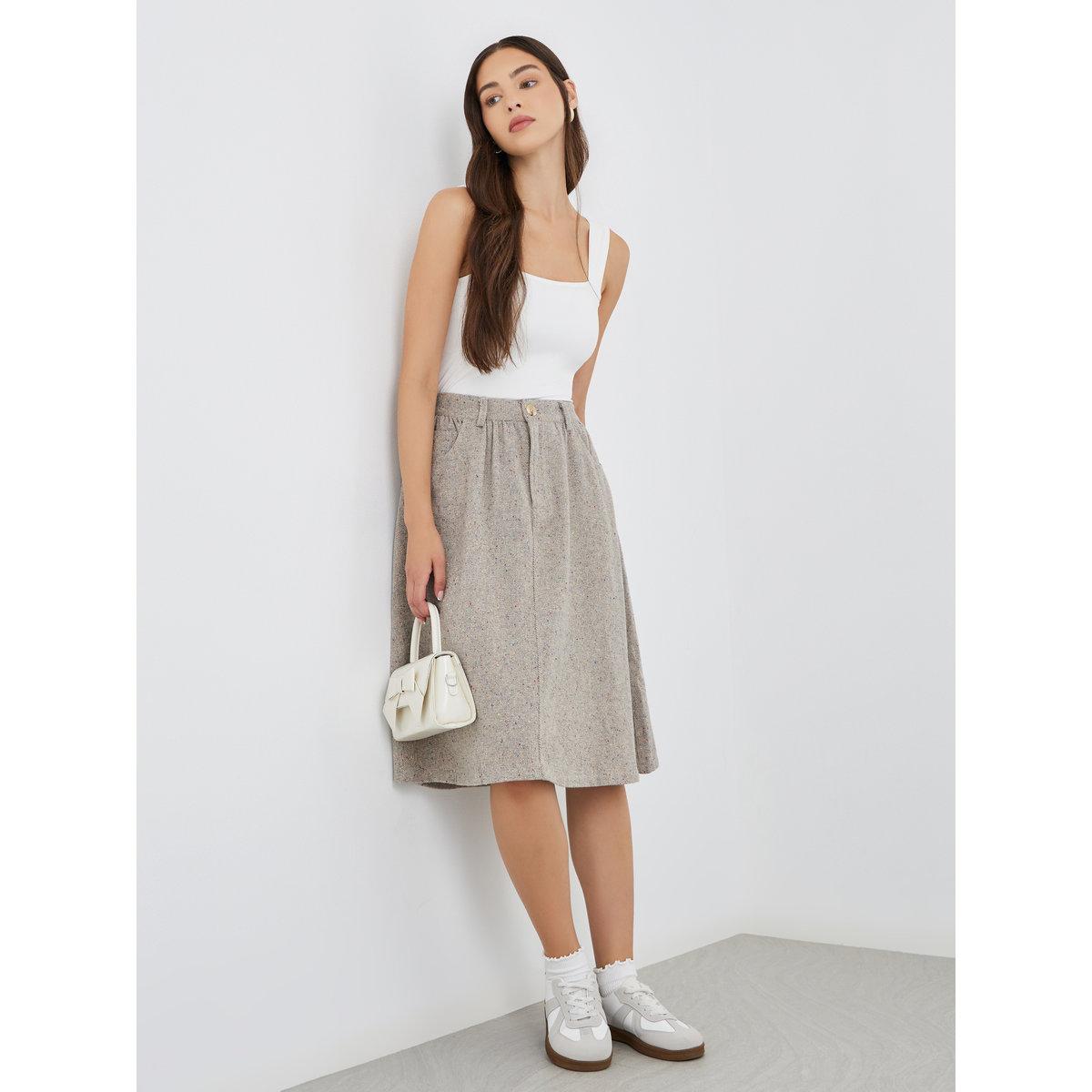 Styli Solid A-Line Midi Skirts-women-clothing-bottoms-skirts-image-1