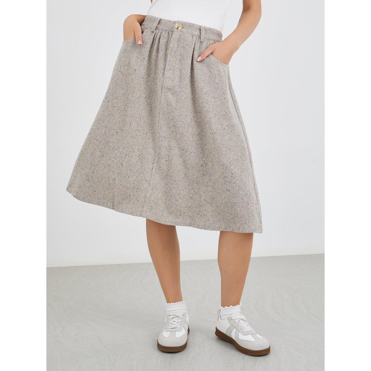 Styli Solid A-Line Midi Skirts-women-clothing-bottoms-skirts-image-2