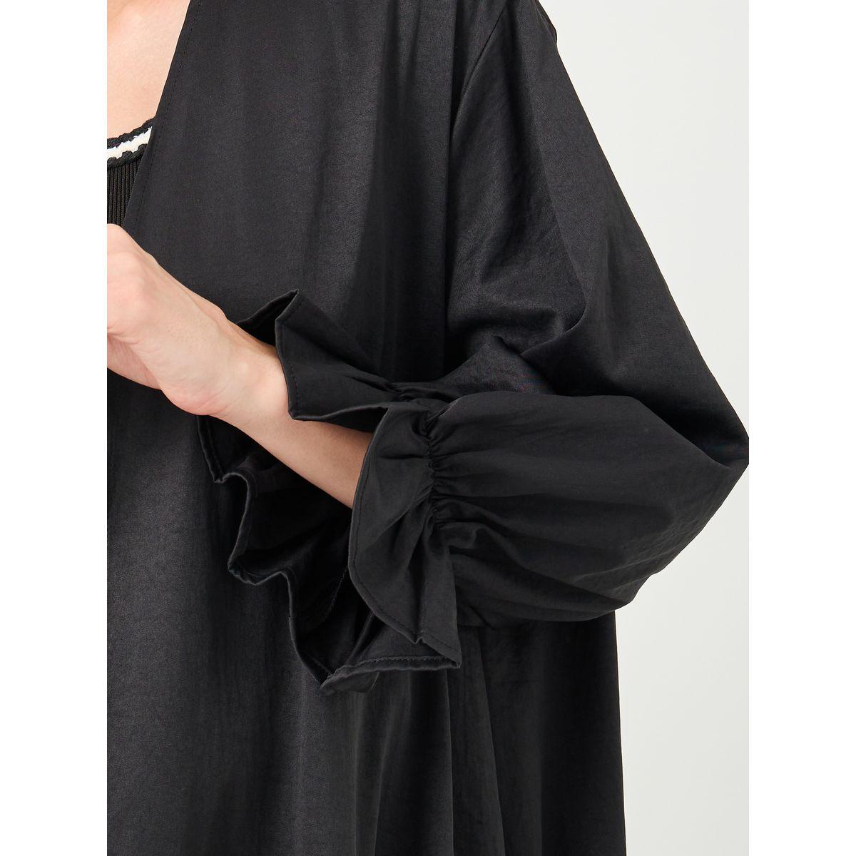 Styli Women Black Lace Trim Regular Fit Maxi Abaya-women-arabicclothing-abayas-image-4