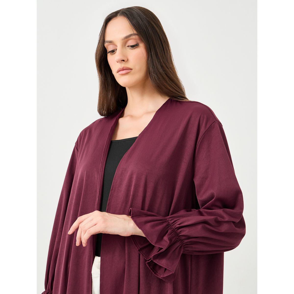 كيمونو طويل بقصة عادية وتفاصيل دانتيل-women-arabicclothing-abayas-image-4