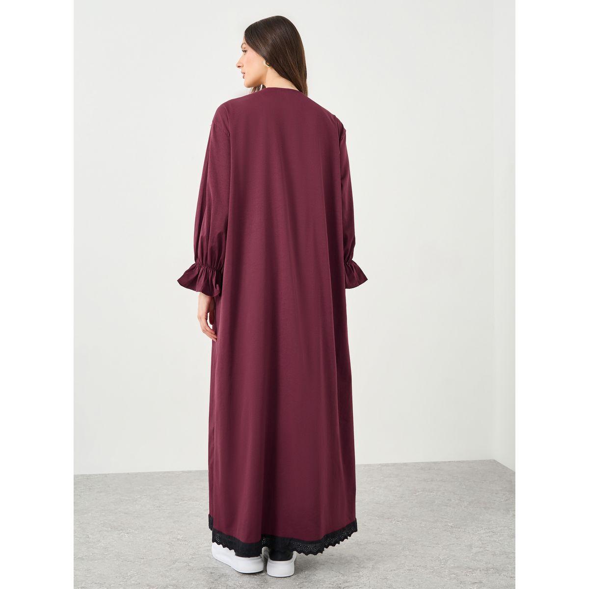 كيمونو طويل بقصة عادية وتفاصيل دانتيل-women-arabicclothing-abayas-image-5