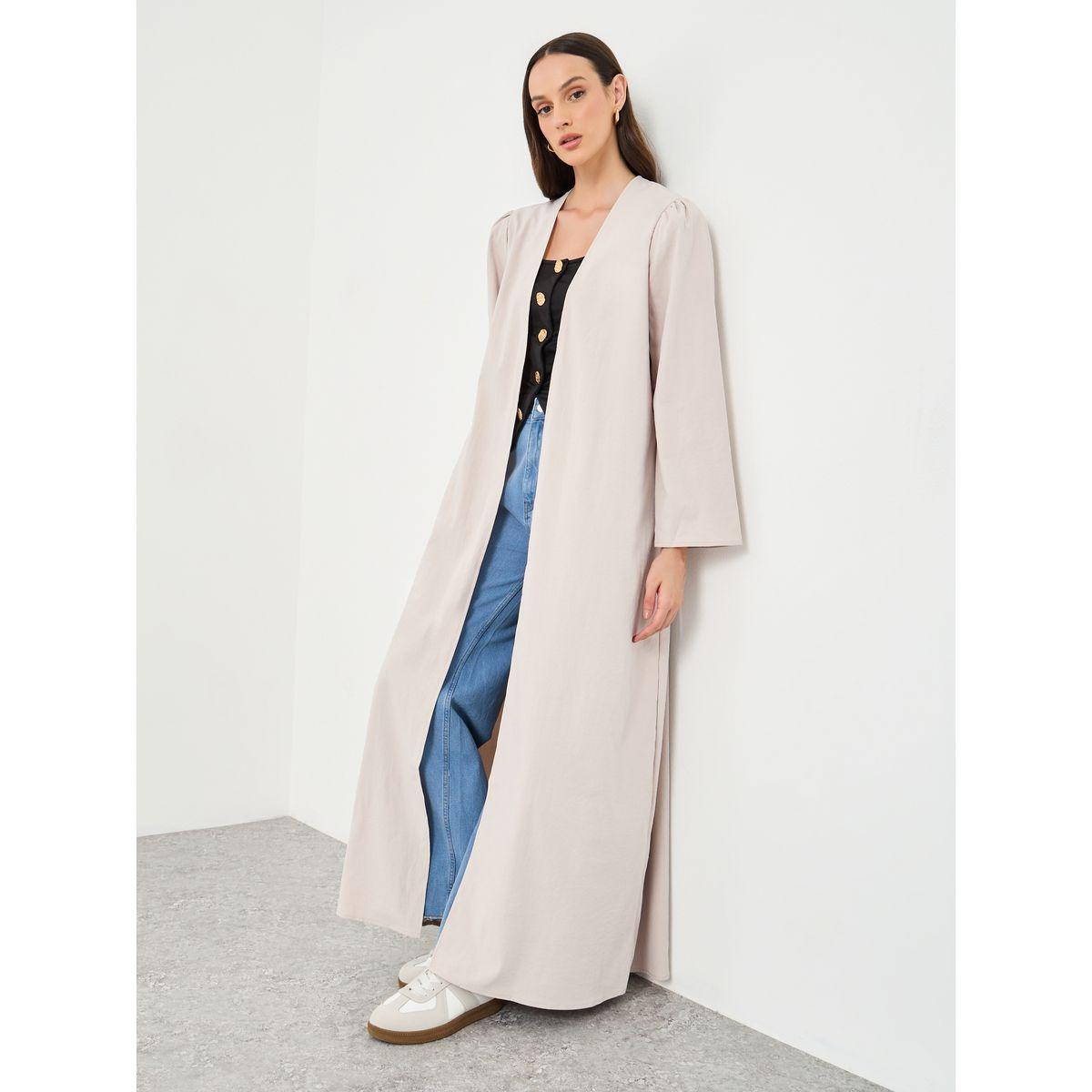 كيمونو مفتوح من الأمام بقصة عادية-women-arabicclothing-abayas-image-1