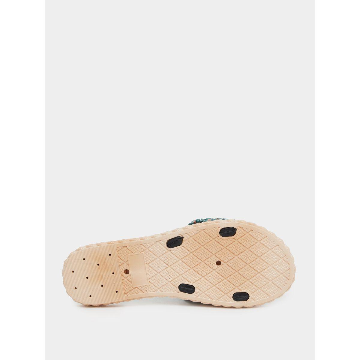 Styli Floral Print Bow Detail Flat Sandals-women-shoes-sandals-flats-image-6