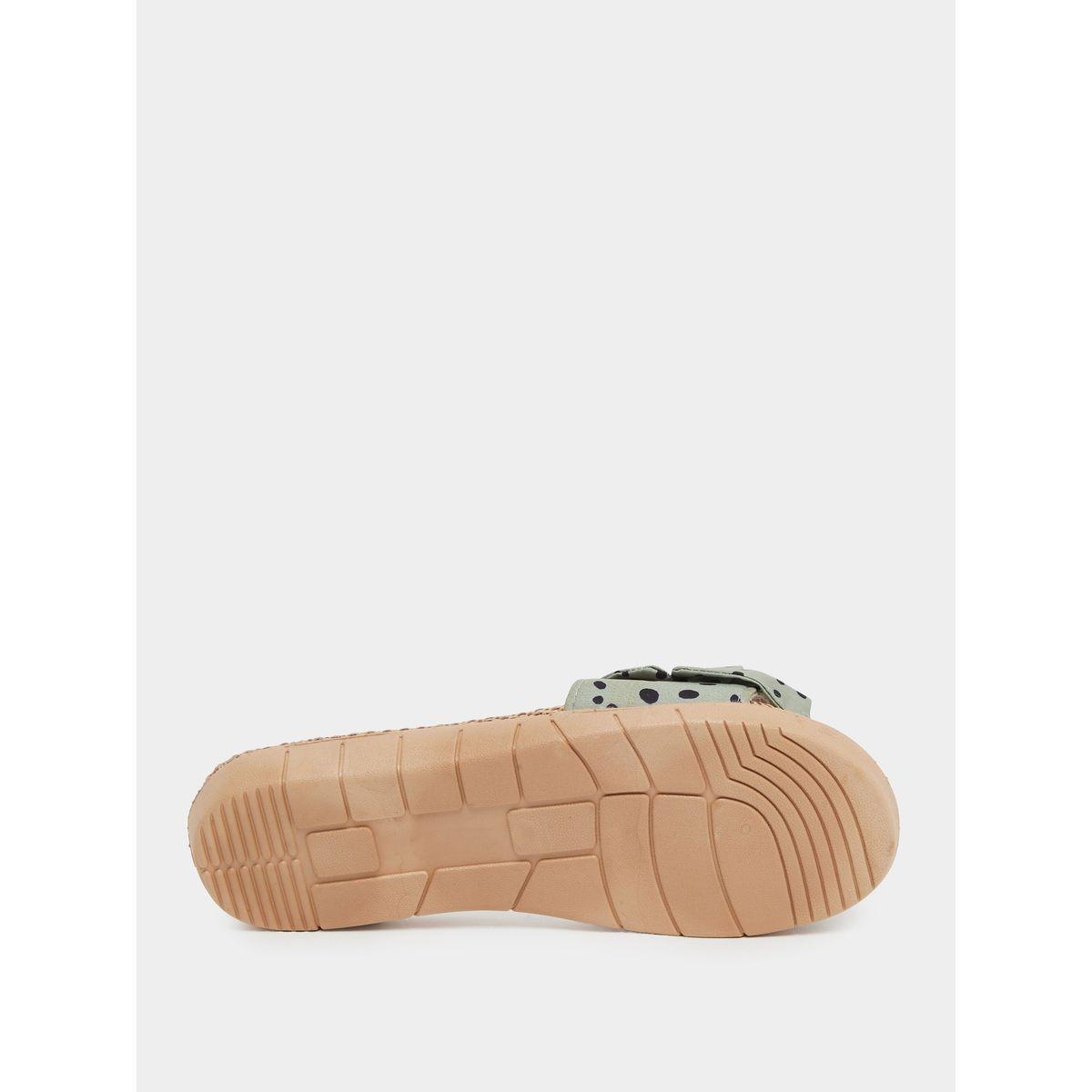 صندل فلات بطبعة نقاط بولكا مع تفاصيل فيونكة-women-shoes-flipflopsandslides-image-6