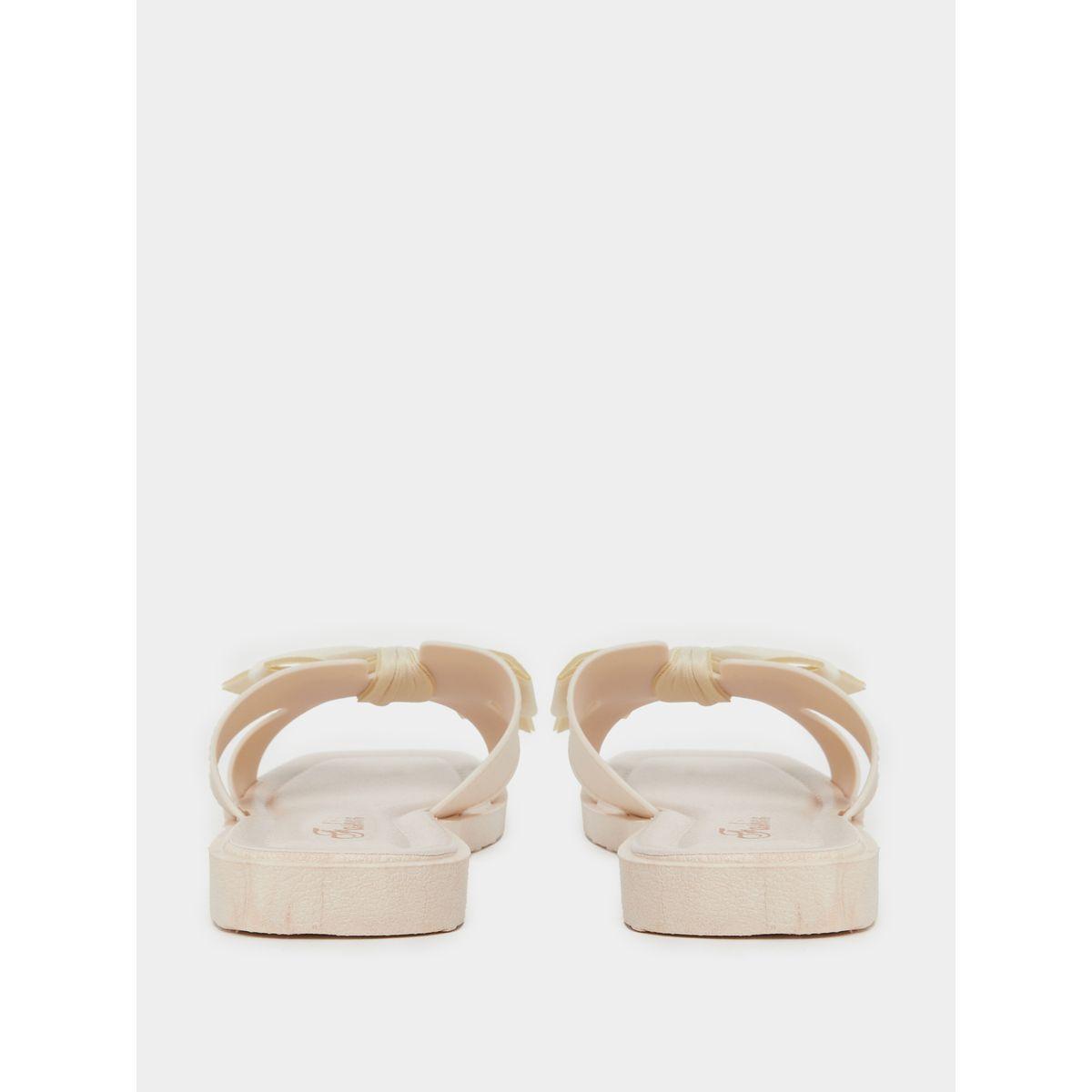 Styli Solid Bow Detail Flat Sandals-women-shoes-flipflopsandslides-image-4