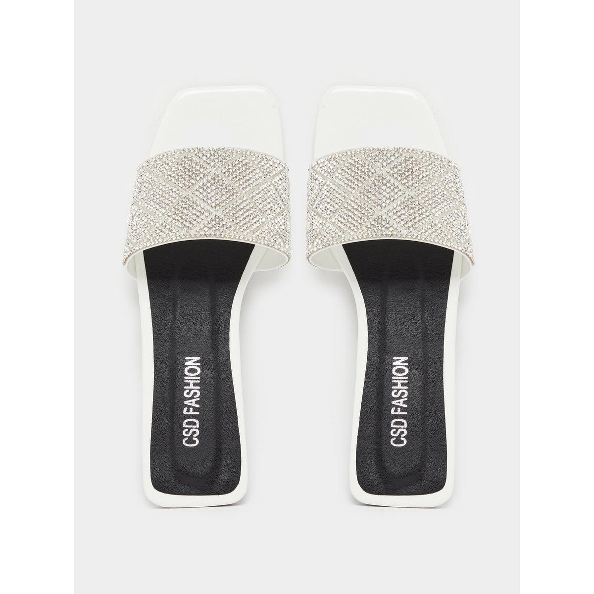 Take Two Rhinestone Embellished Vamp Flat Sandals-women-shoes-flipflopsandslides-image-4