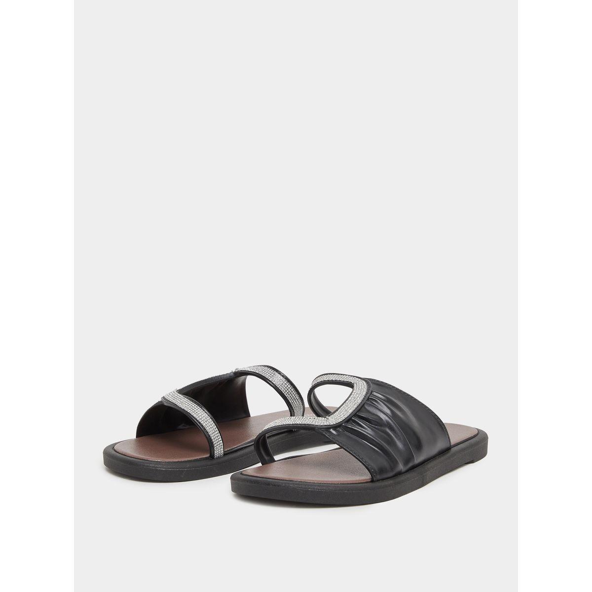 Styli Rhinestone Embellished Side Cut Out Vamp Flat Sandals-women-shoes-flipflopsandslides-image-2