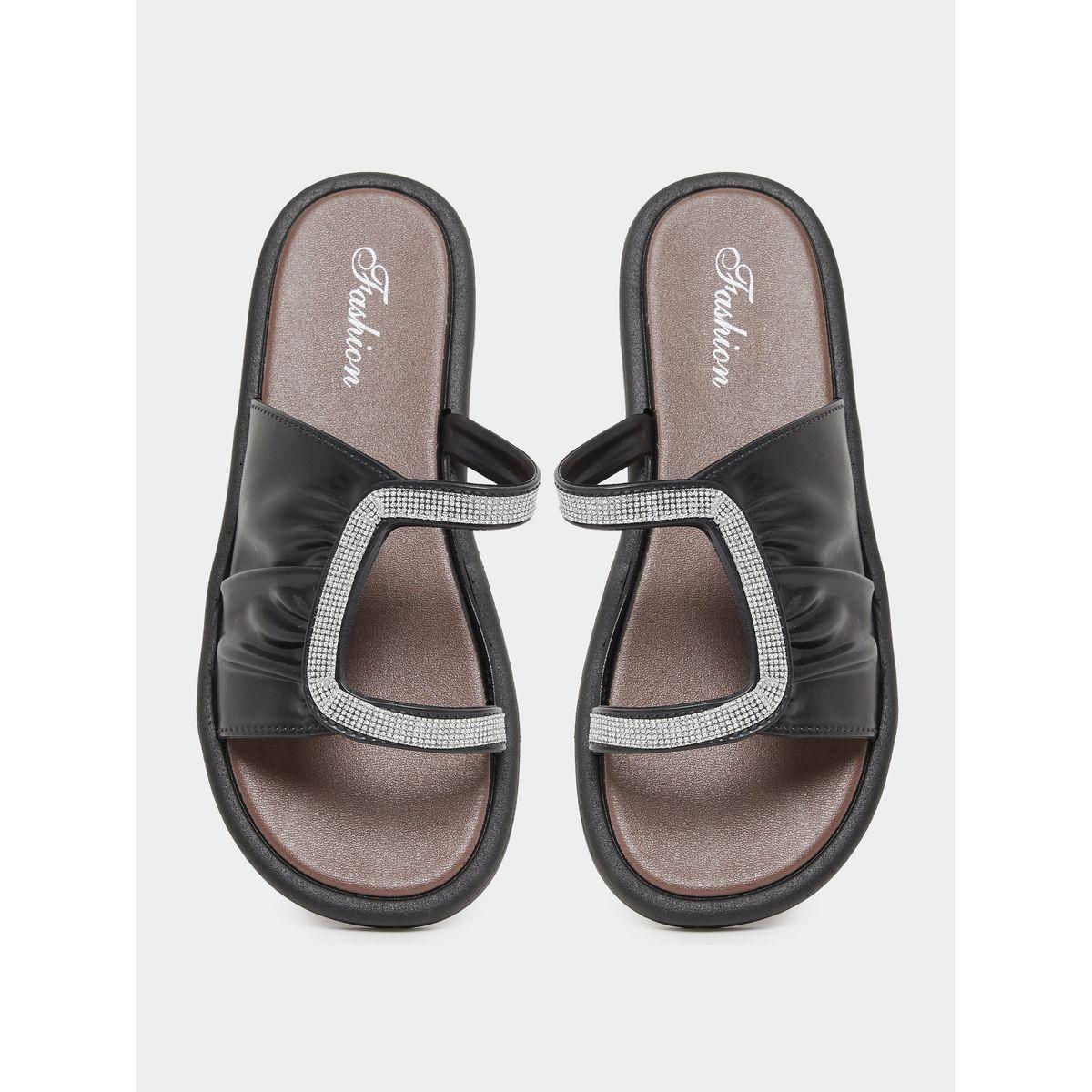Styli Rhinestone Embellished Side Cut Out Vamp Flat Sandals-women-shoes-flipflopsandslides-image-5