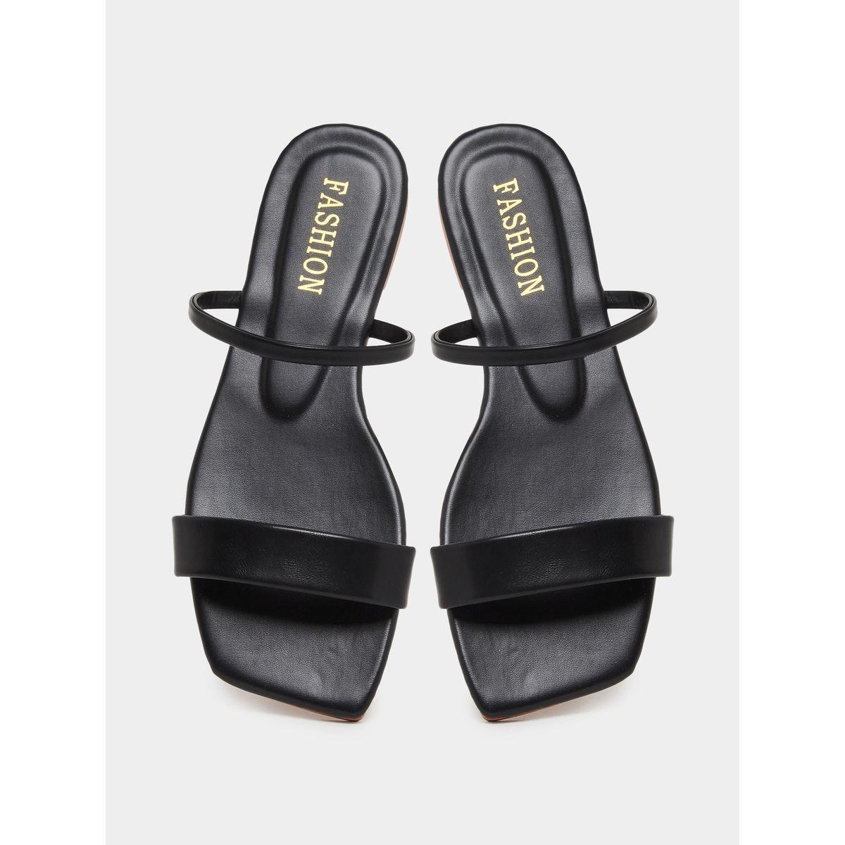 Styli Women Black Flat Sandals-women-shoes-flipflopsandslides-image-5