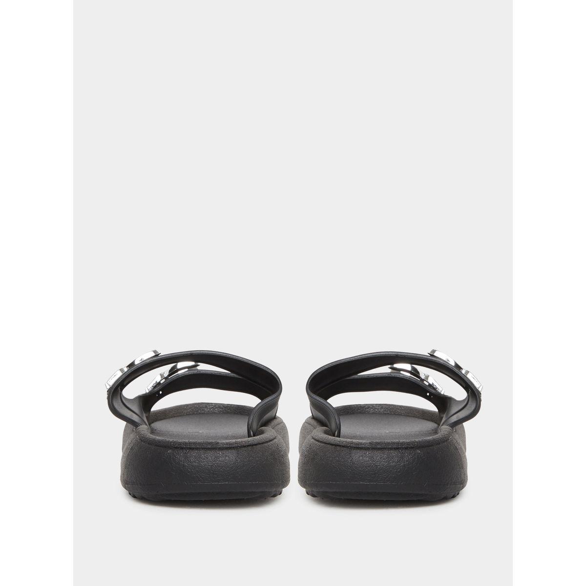Styli Double Buckle Detail Slip On Slippers-women-shoes-flipflopsandslides-image-4