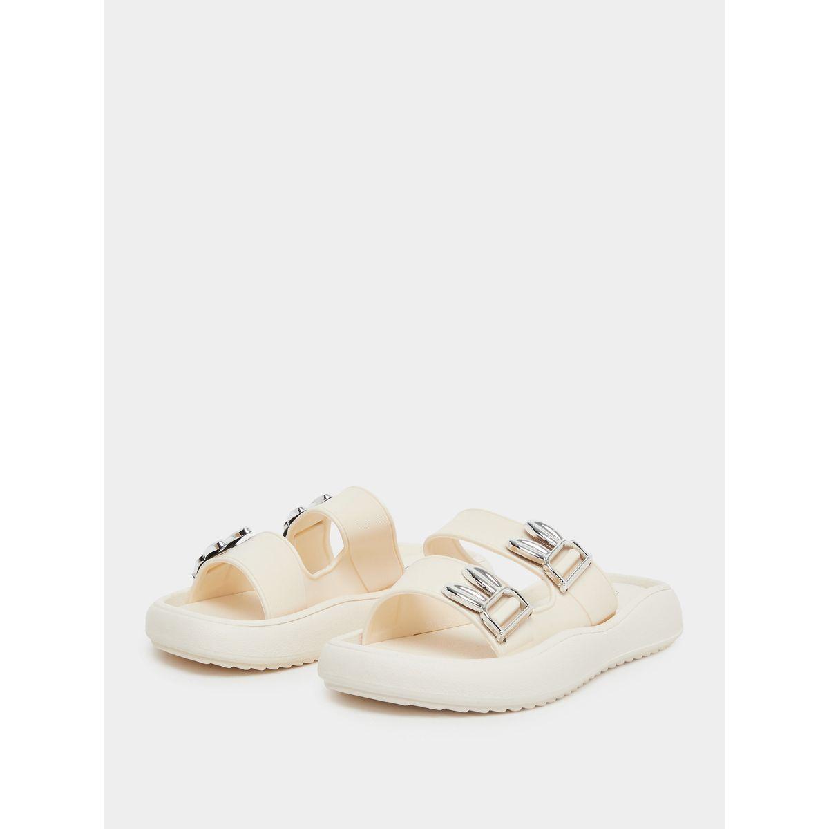 Styli Double Buckle Detail Slip On Slippers-women-shoes-flipflopsandslides-image-2
