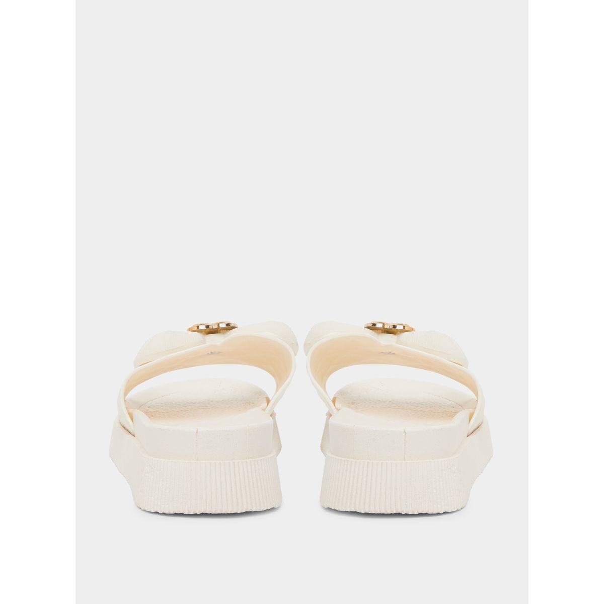 Styli Bow Decoration Textured Flat Sandal-women-shoes-sandals-flats-image-4