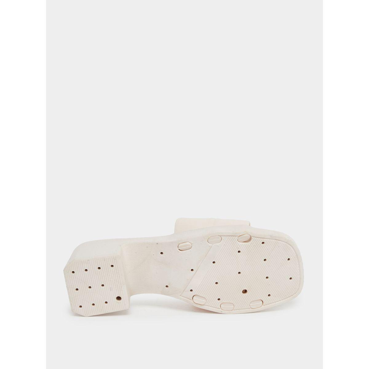 Styli Textured Strap Block Heel Slip On Sandals-women-shoes-heels-image-6