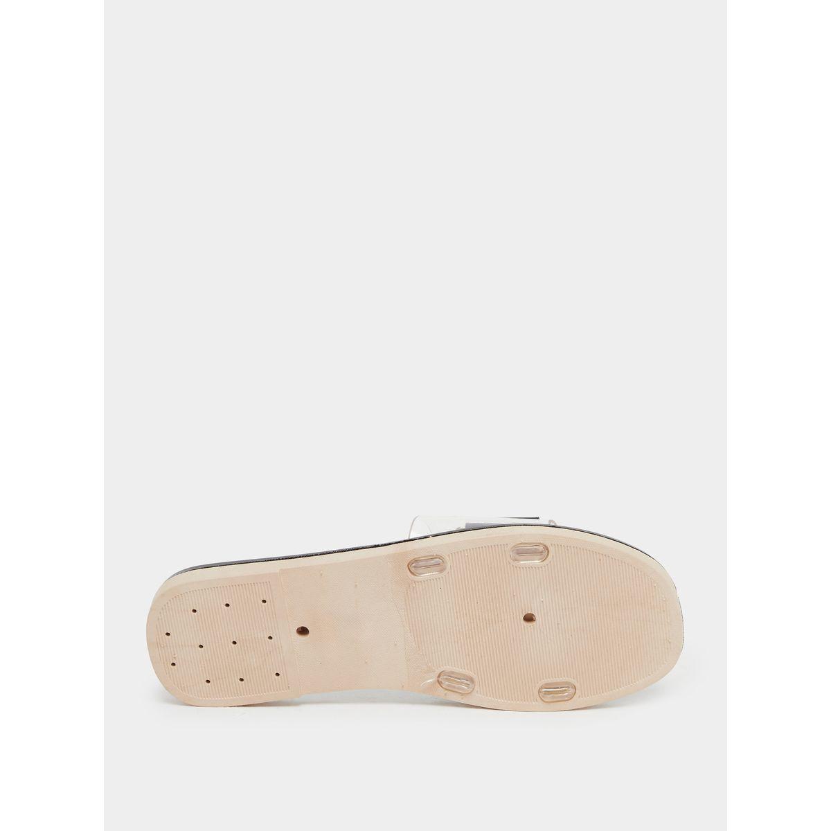 صندل فلات بسير شفاف مع تفاصيل إبزيم-women-shoes-sandals-flats-image-6