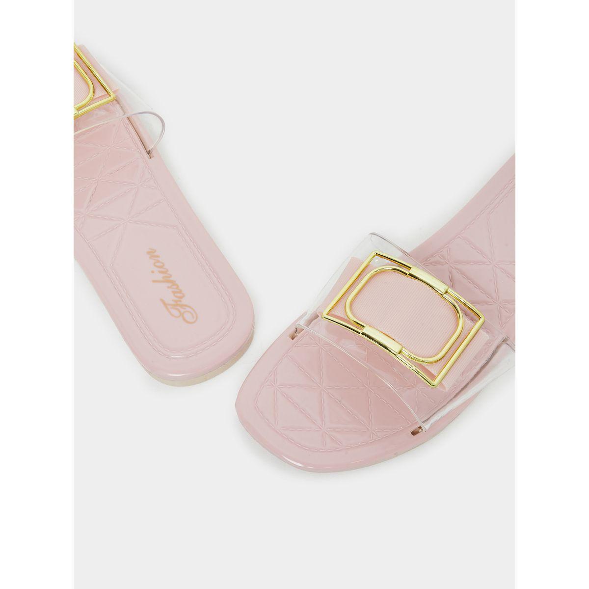 صندل فلات بسير شفاف مع تفاصيل إبزيم-women-shoes-flipflopsandslides-image-3