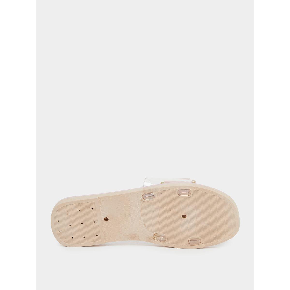 Styli Buckle Decoration Transparent Vamp Flat Sandals-women-shoes-flipflopsandslides-image-6