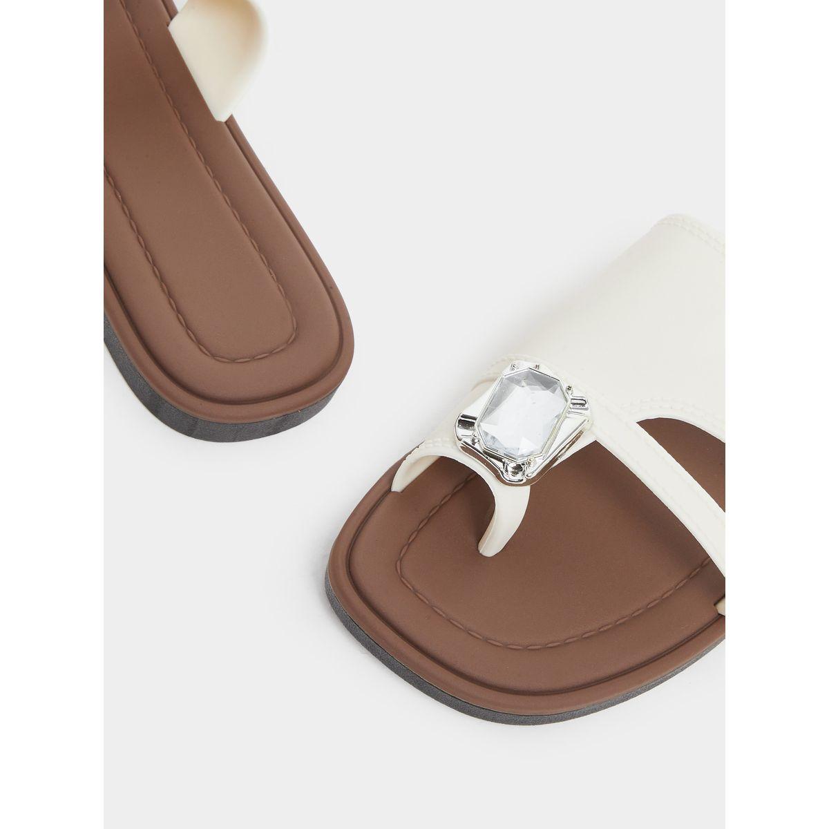 Styli Rhinestone Embellished Flat Sandals-women-shoes-sandals-flats-image-3