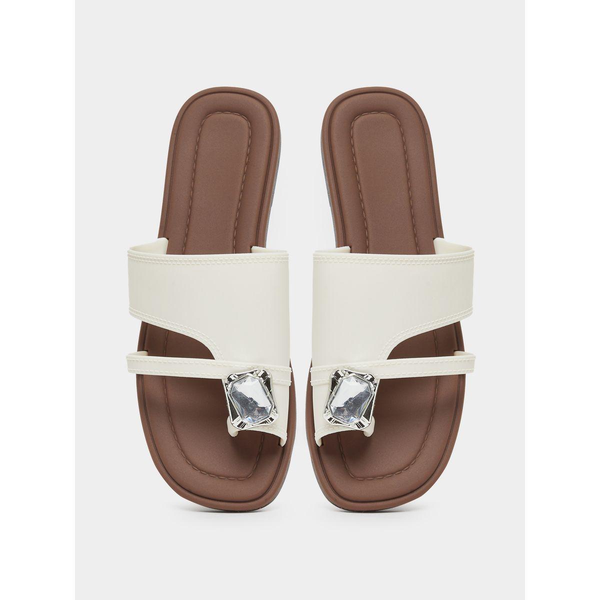 Styli Rhinestone Embellished Flat Sandals-women-shoes-sandals-flats-image-5
