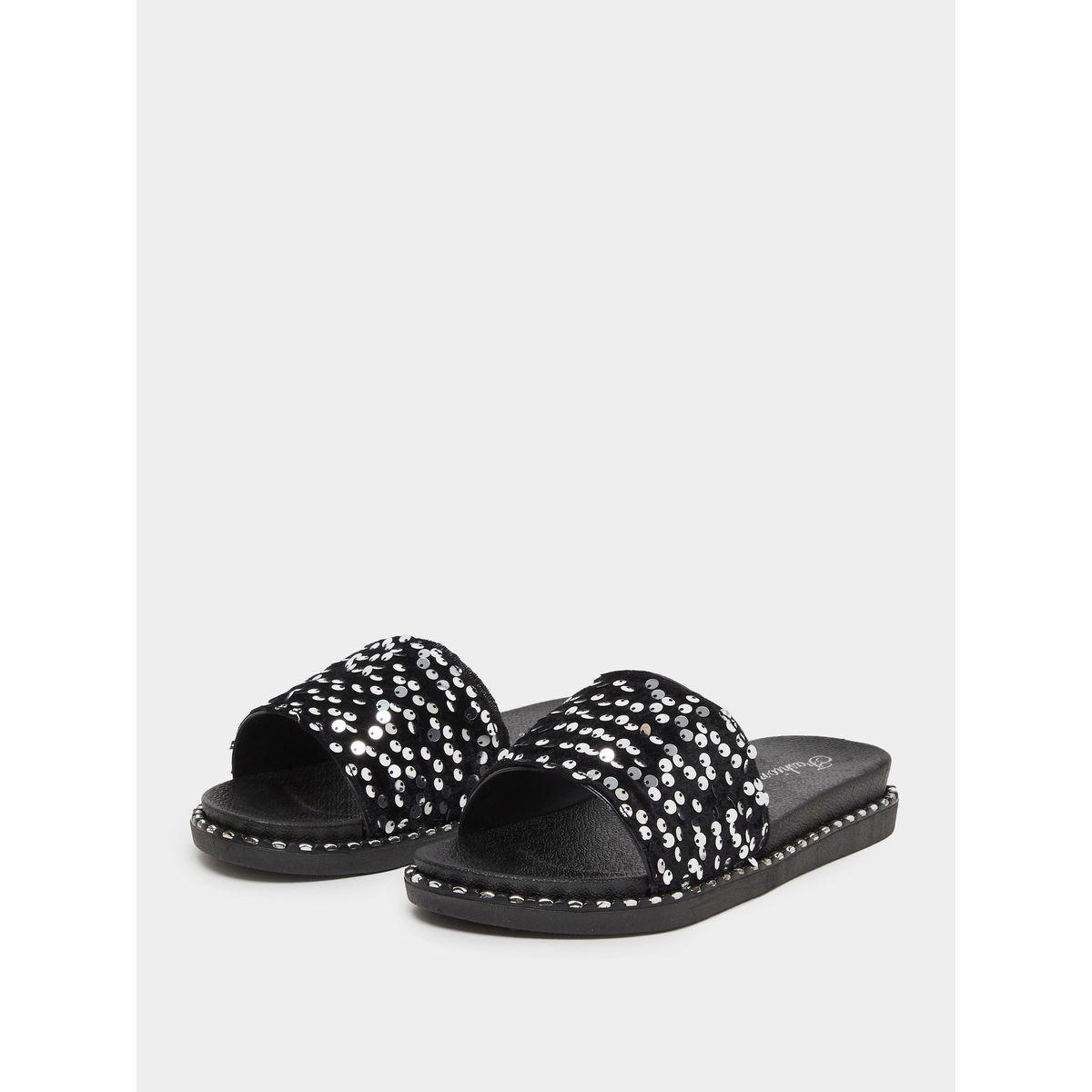 Styli Embellished Sequins Flat Sandals-women-shoes-sandals-flats-image-2