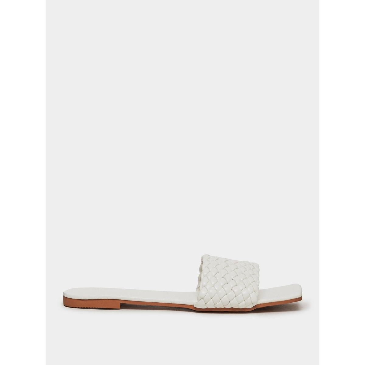 Take Two Solid Textured Weaving Flat Sandals-women-shoes-sandals-flats-image-1