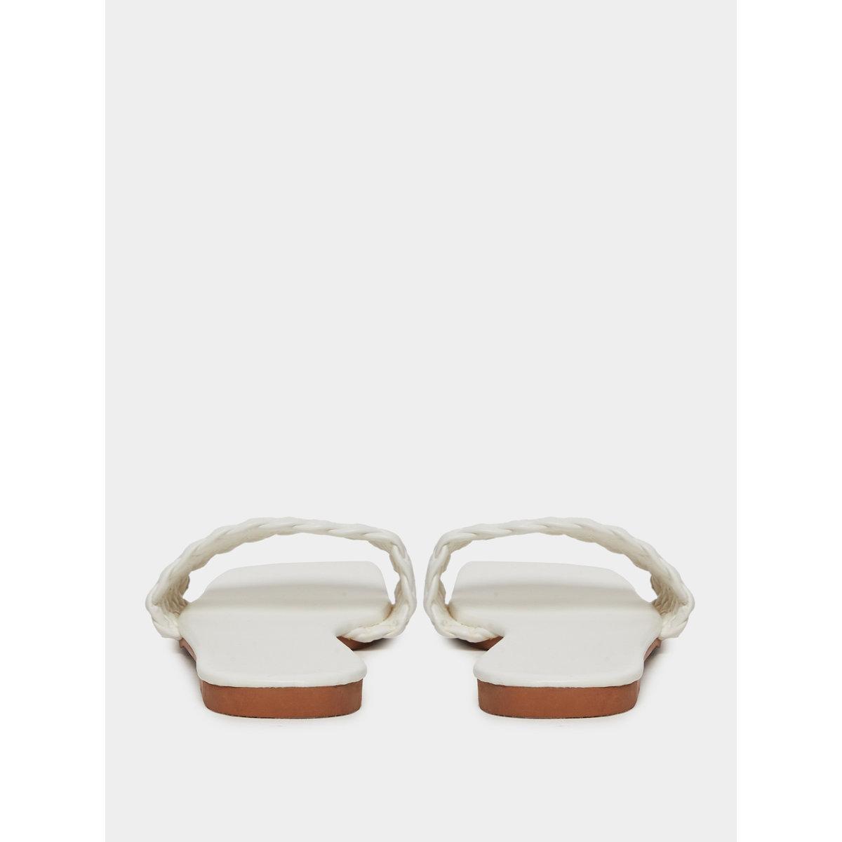 Take Two Solid Textured Weaving Flat Sandals-women-shoes-sandals-flats-image-4