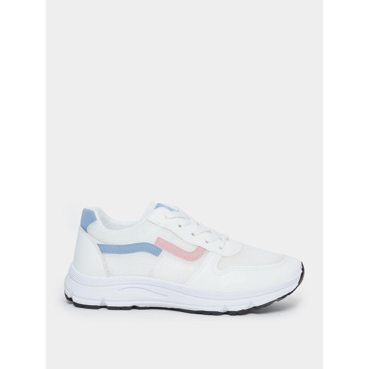Styli Textured Color Block Lace Up Sneakers-women-shoes-sneakers-image-1
