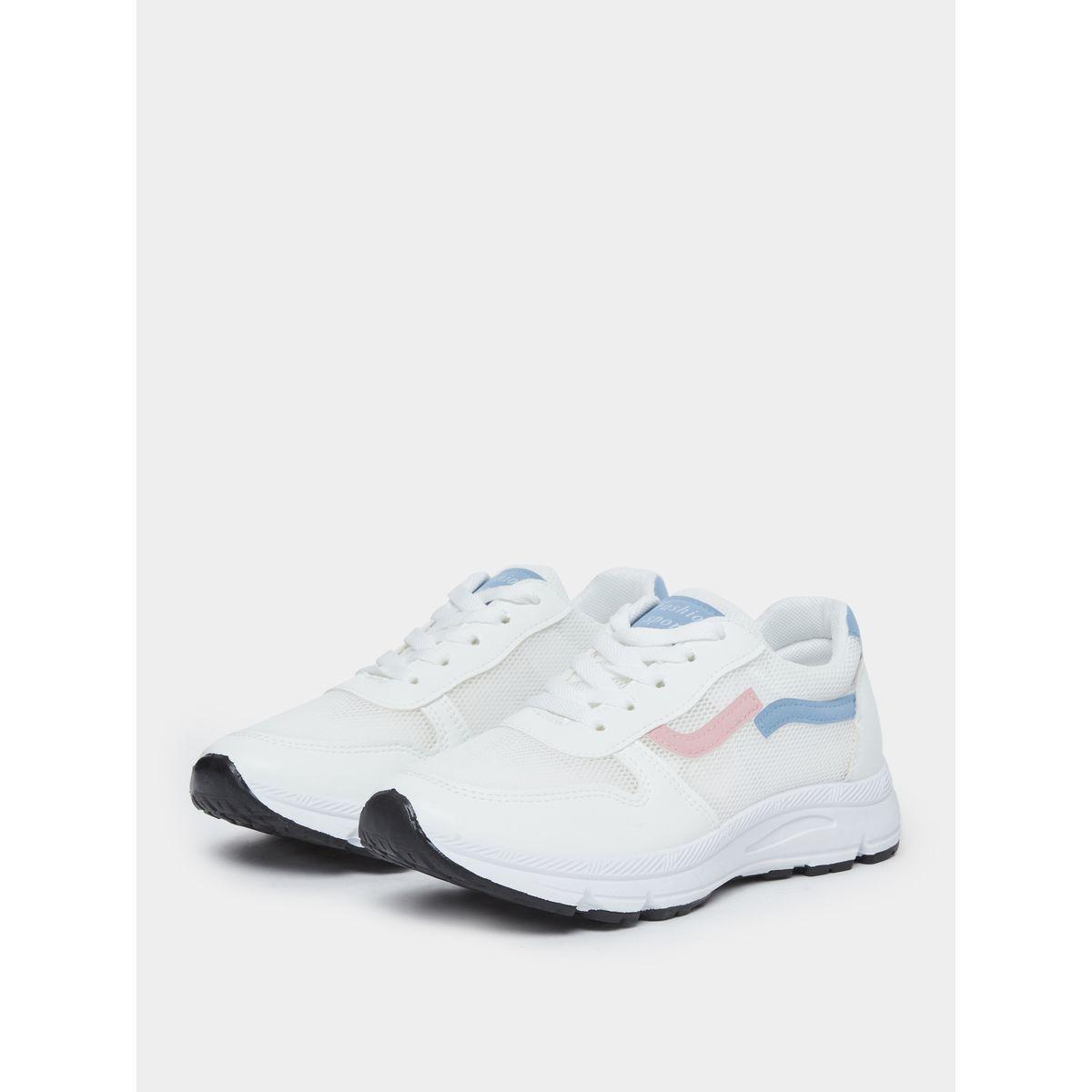 Styli Textured Color Block Lace Up Sneakers-women-shoes-sneakers-image-2