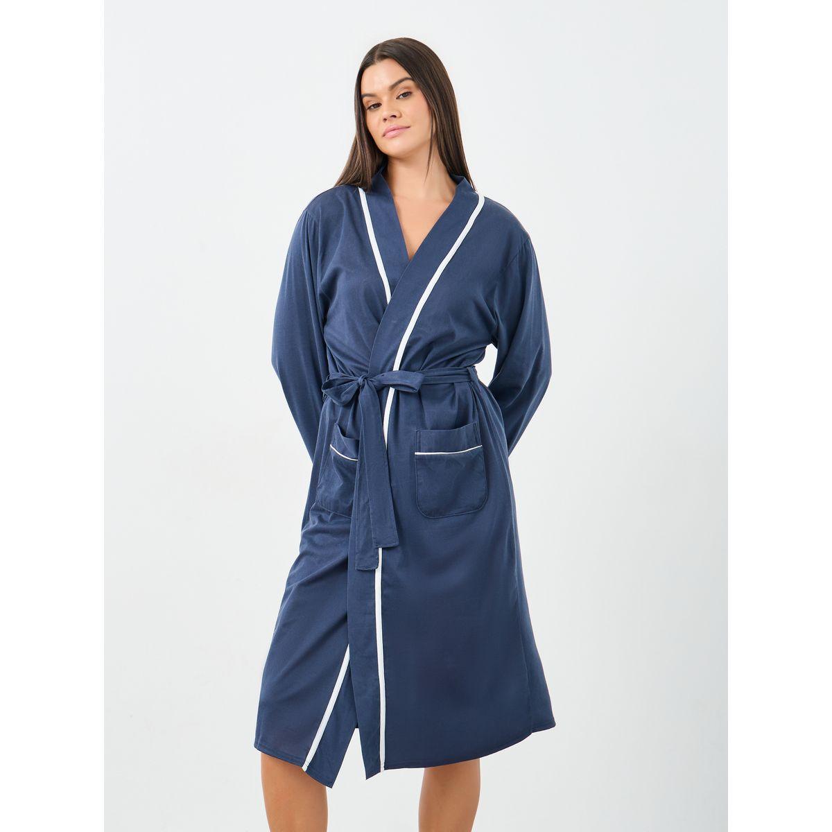 Styli Contrast Piping Pocket Detail Robe-women-clothing-nightwear-robes-image-2