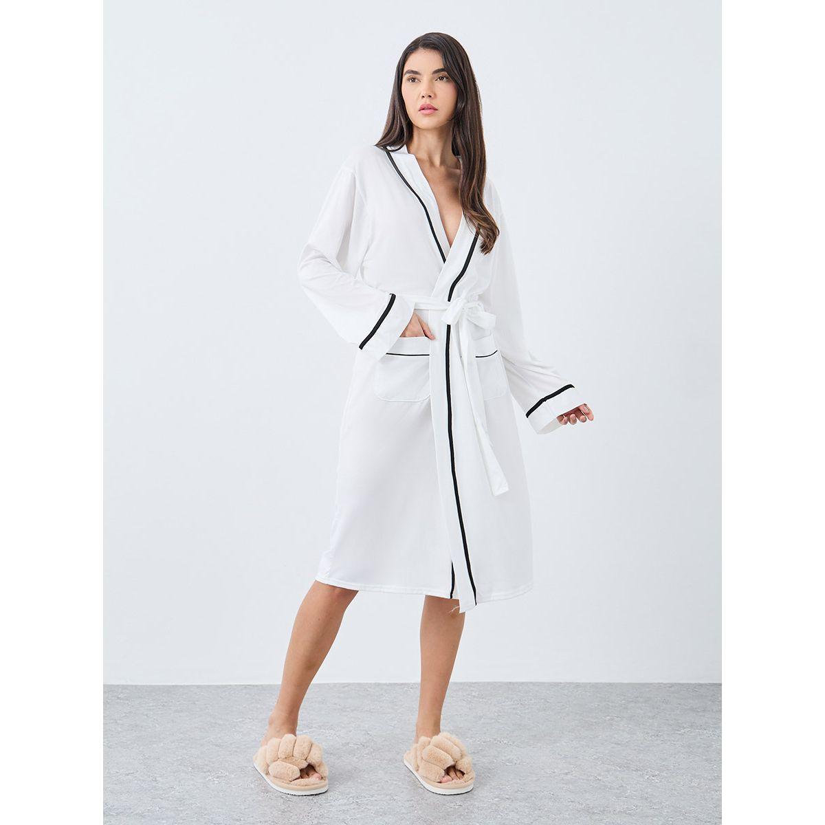 Styli Contrast Piping Pocket Detail Robe-women-clothing-nightwear-robes-image-1