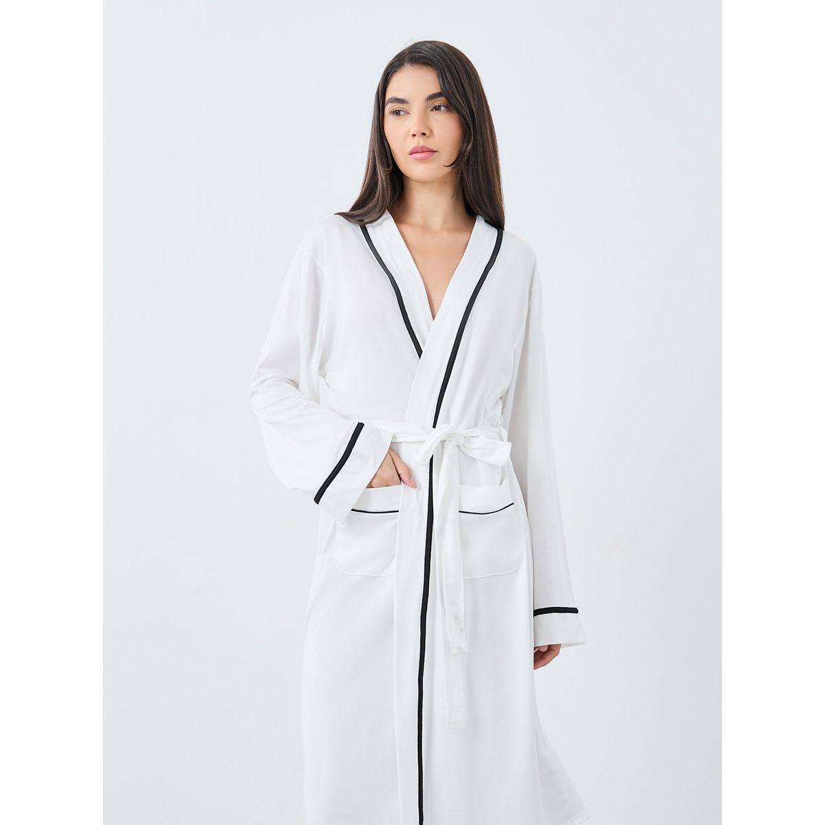 Styli Contrast Piping Pocket Detail Robe-women-clothing-nightwear-robes-image-2