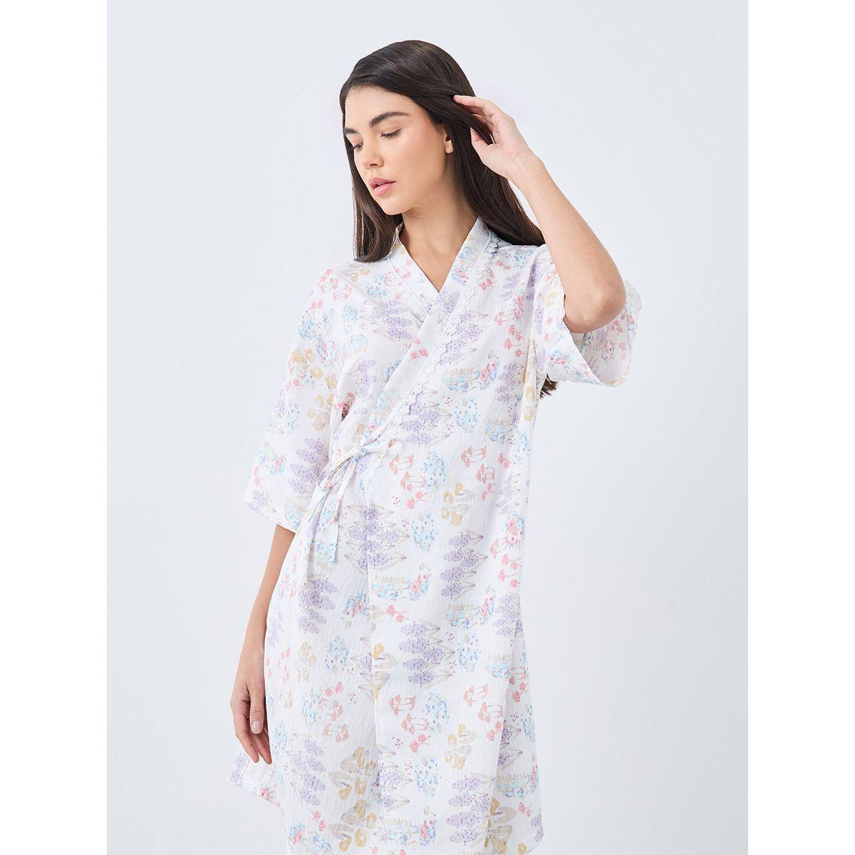 Styli All Over Floral Print Side Tie Robe-women-clothing-nightwear-robes-image-2