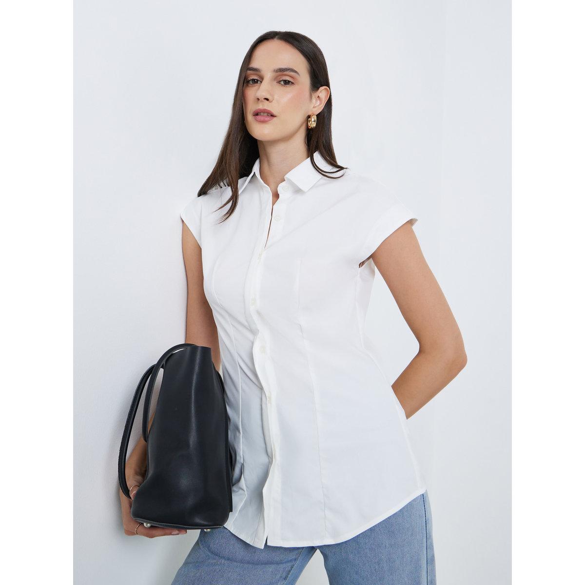 بلوزة سادة بياقة سبريد-women-clothing-shirtsandblouses-shirts-image-1