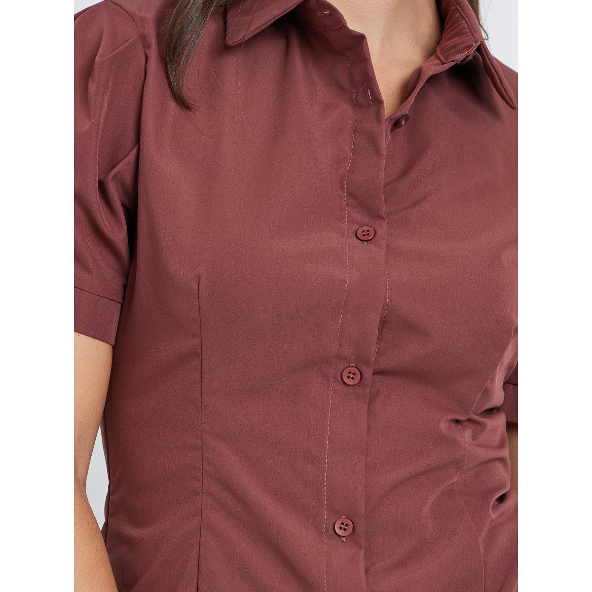 Styli Spread Collar Puff Sleeve Buttoned Shirt-women-clothing-shirtsandblouses-shirts-image-3