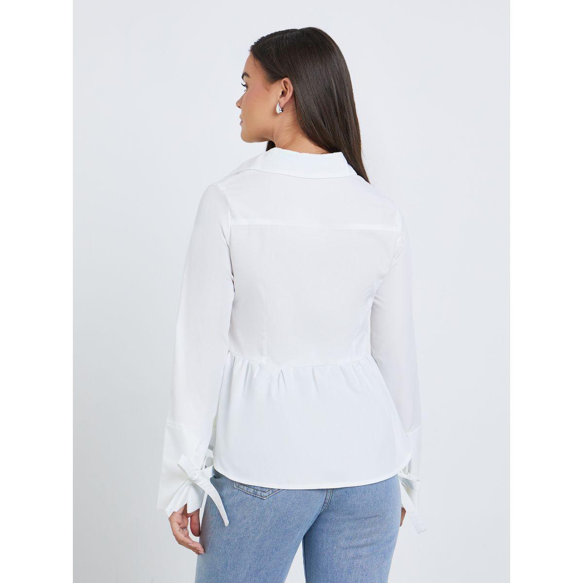 Styli Women White Asymmetric Style Peplum Shirt-women-clothing-shirtsandblouses-shirts-image-4