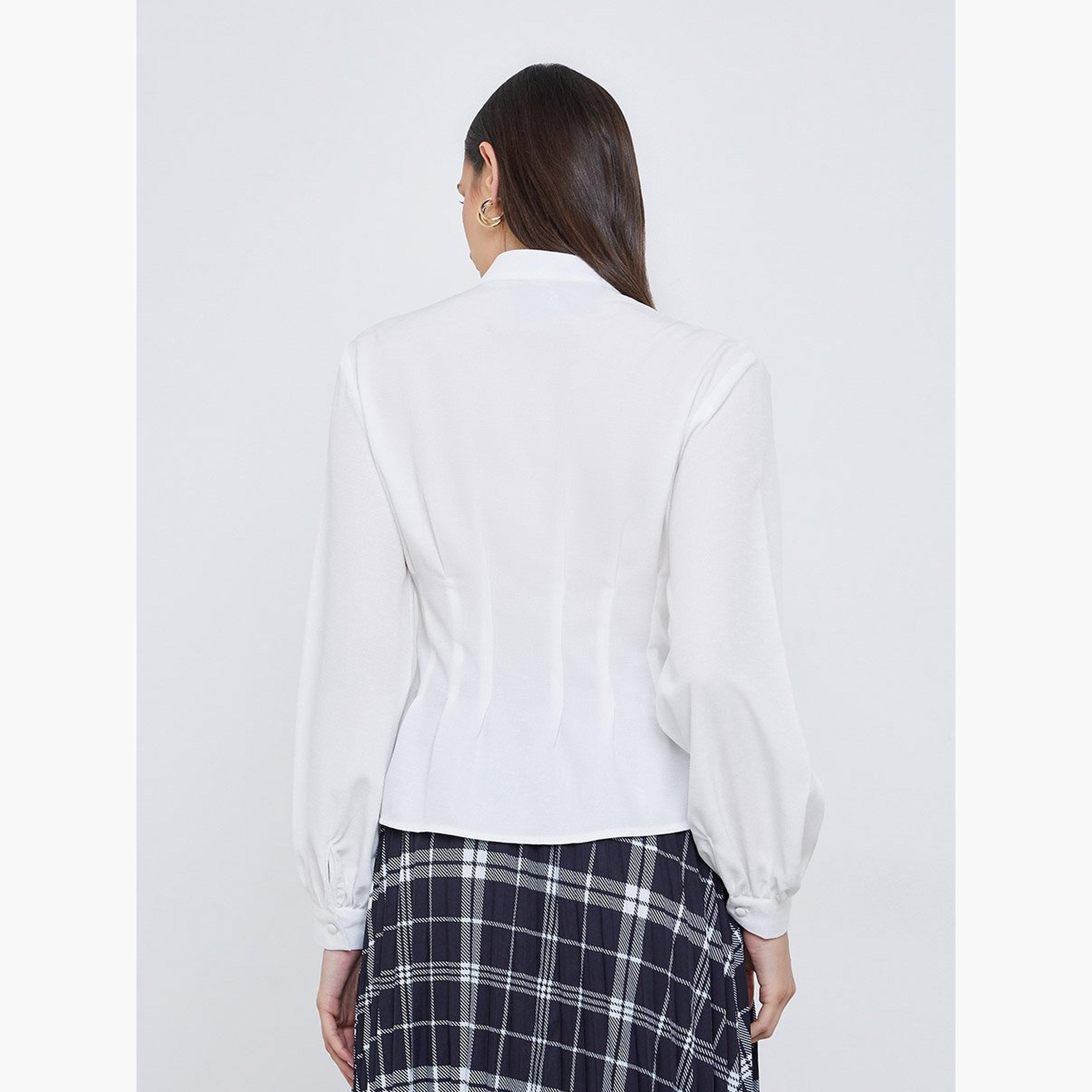 ستايلي - بلوزة بأكمام منفوخة وأزرار-women-clothing-shirtsandblouses-blouses-image-4