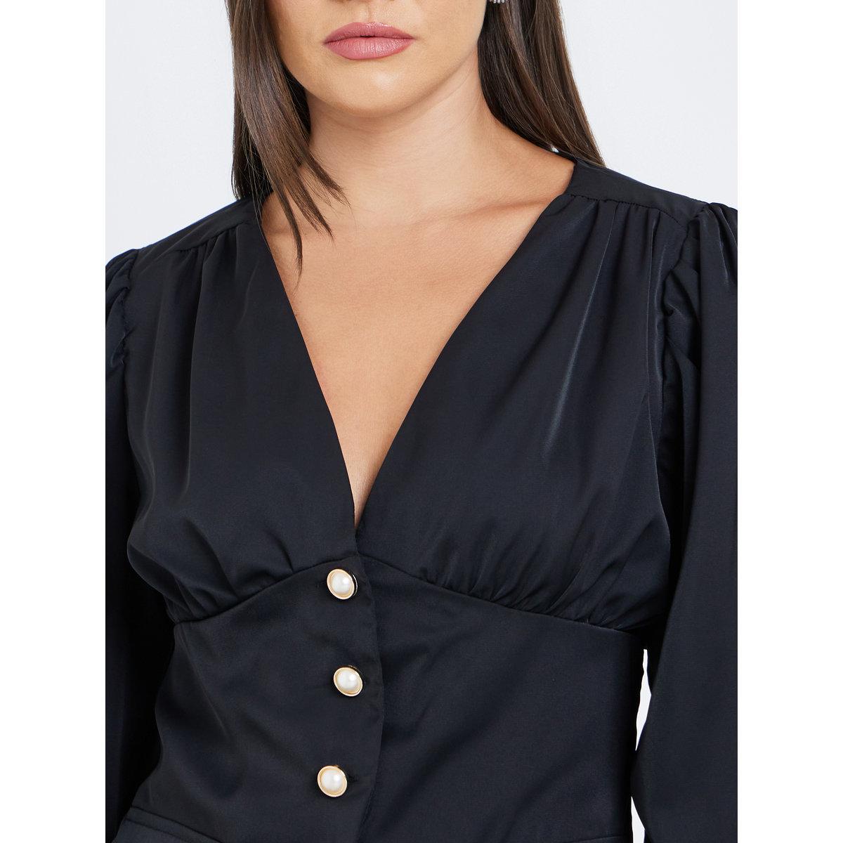 بلوزة سادة بتفاصيل أزرار وأكمام بالون-women-clothing-shirtsandblouses-blouses-image-3