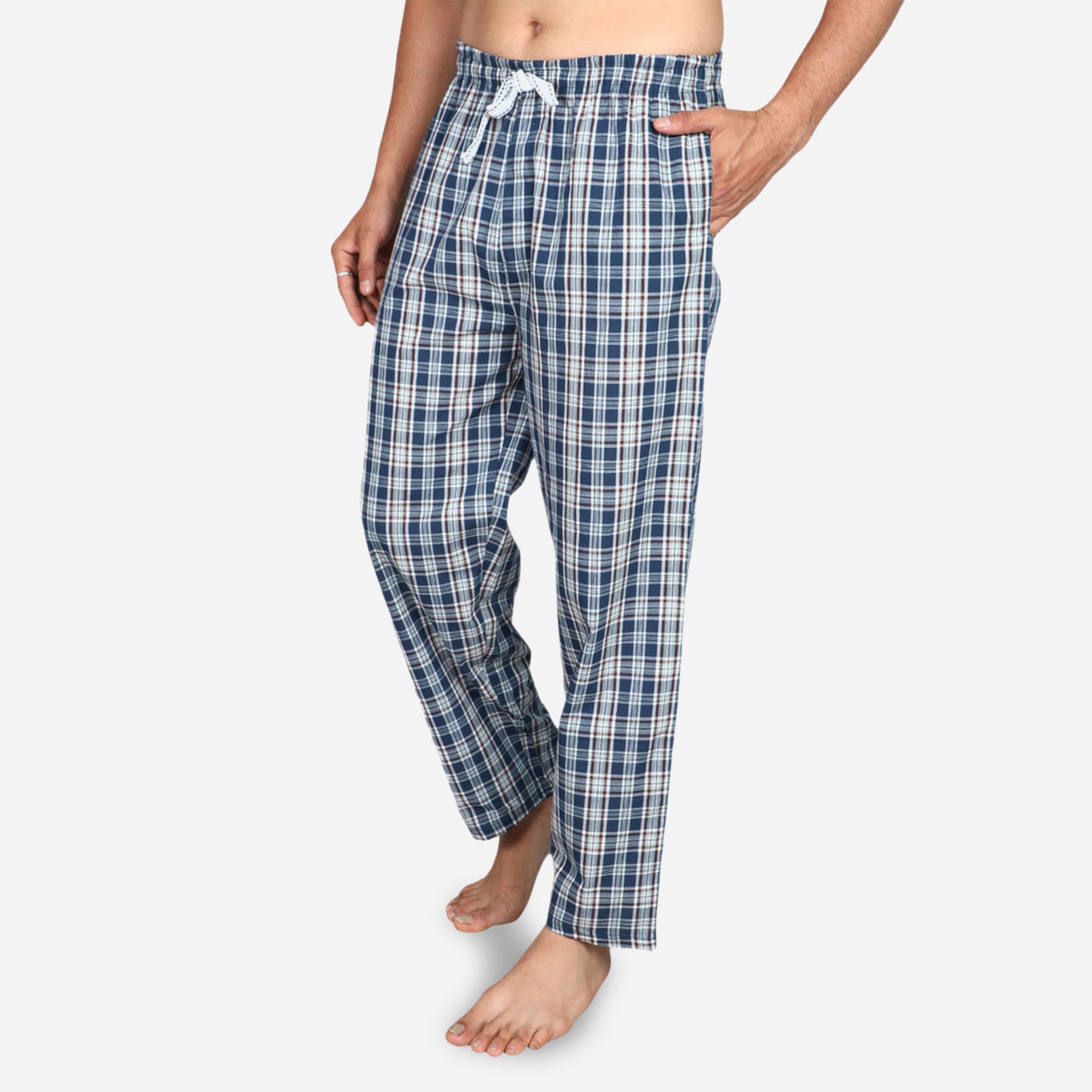 طقم بيجاما من بنطال وتيشيرت سادة بأكمام قصيرة-men-clothing-nightwear-sets-image-5