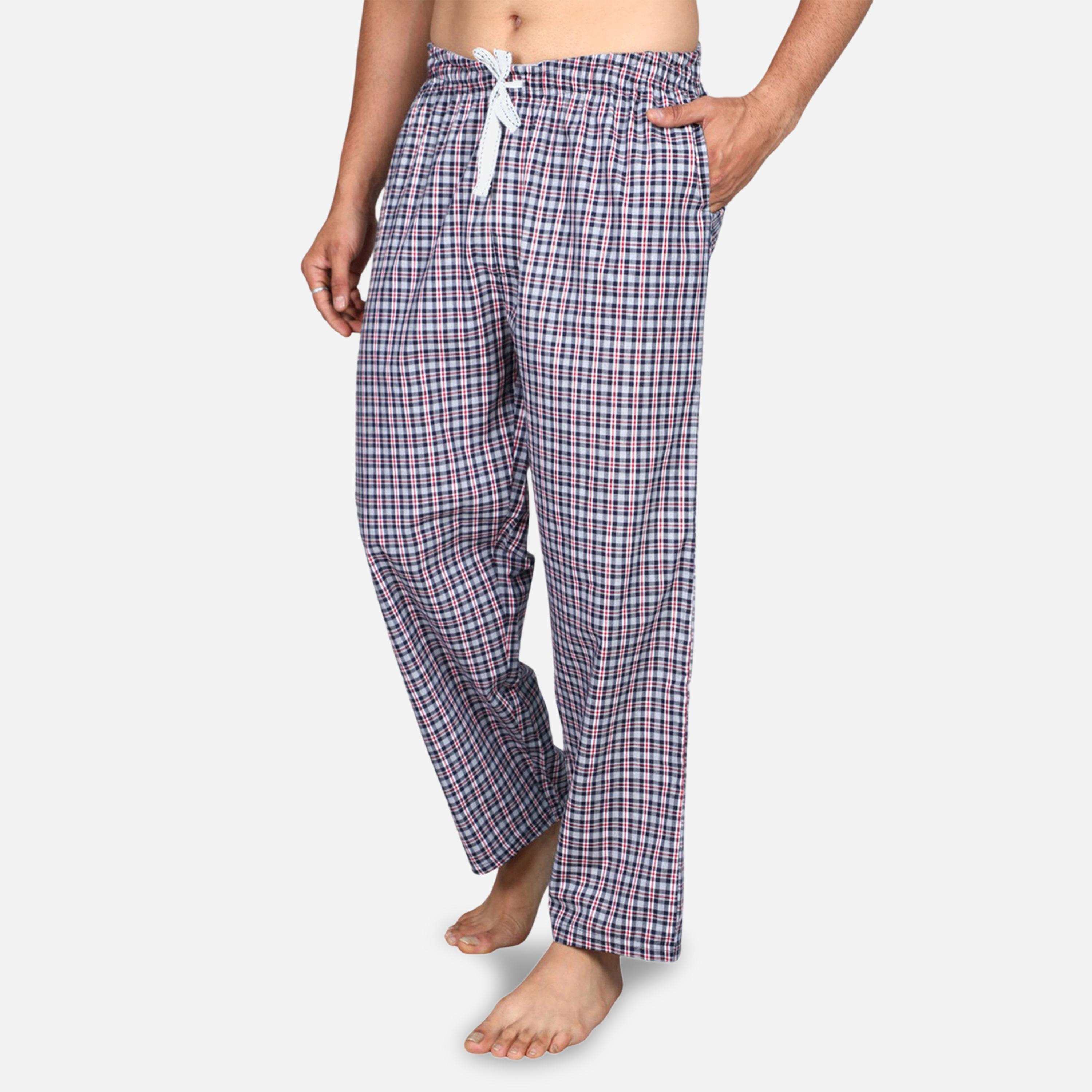 طقم بيجاما من بنطال وتيشيرت سادة بأكمام قصيرة-men-clothing-nightwear-sets-image-5