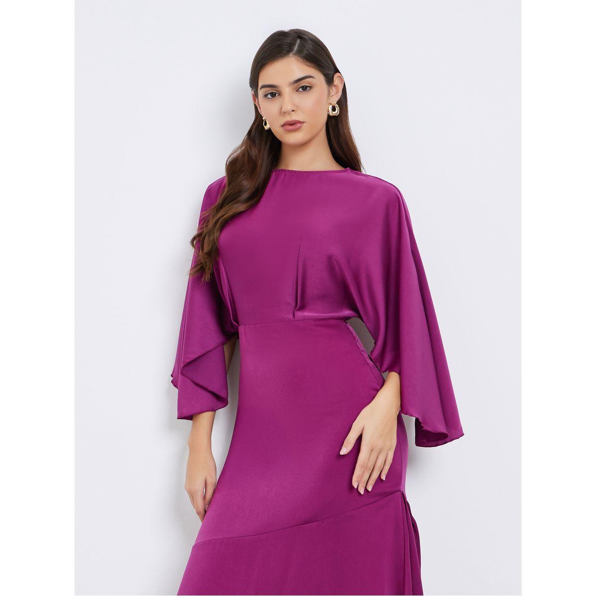 فستان طويل ساتان بأكمام مُنسدلة-women-clothing-dresses-image-3